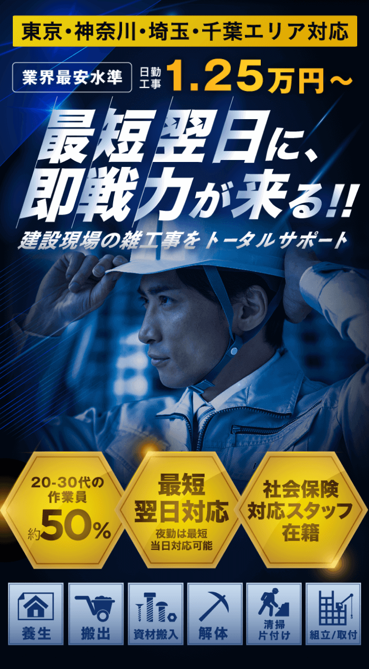 最短翌日に、即戦力が来る