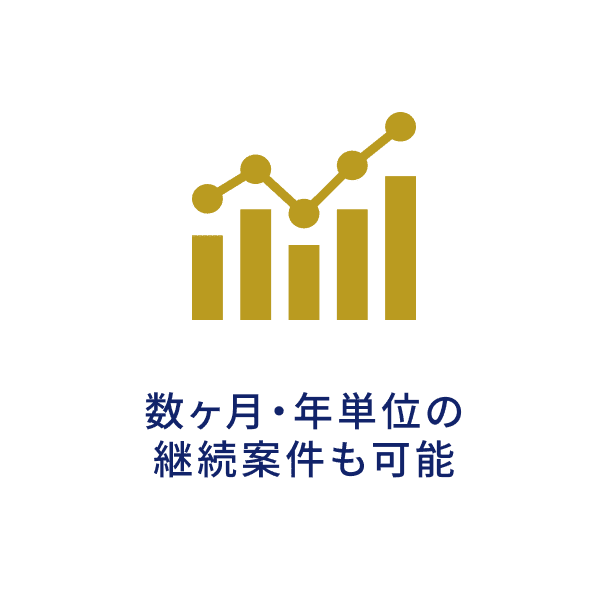 数ヶ月・年単位の継続案件も可能