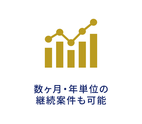 数ヶ月・年単位の継続案件も可能